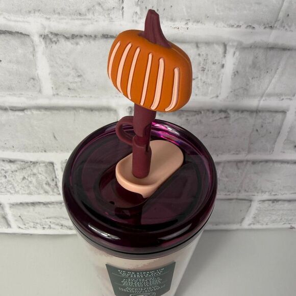 Starbucks Veni Fall Cold Cup Pumpkin Straw Topper - Picture 2 of 7